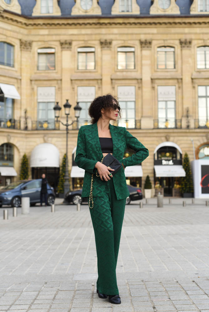 ensemble tailleur vert